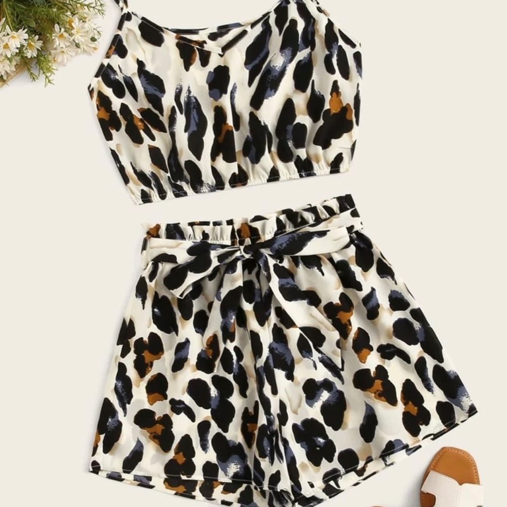 Matching Set - Cami Top with Belted Shorts